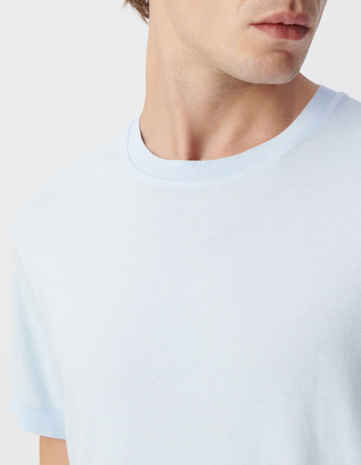 Men’s sky cotton modal crew neck T-shirt-3