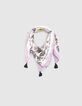 Girls’ ecru flower print square scarf-1