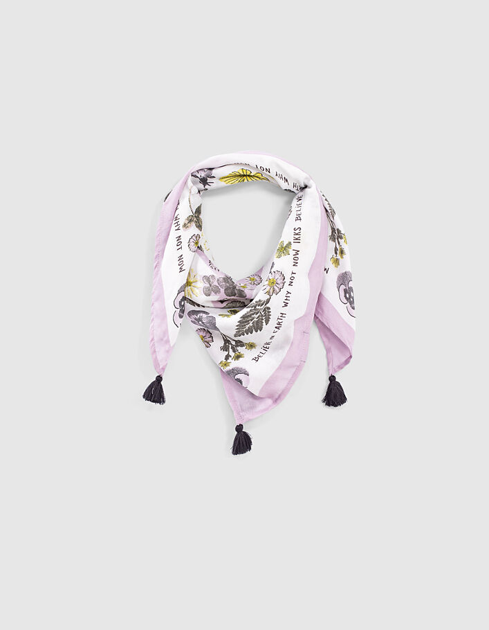 Vierkante ecru sjaal bloemenprint meisjes - IKKS