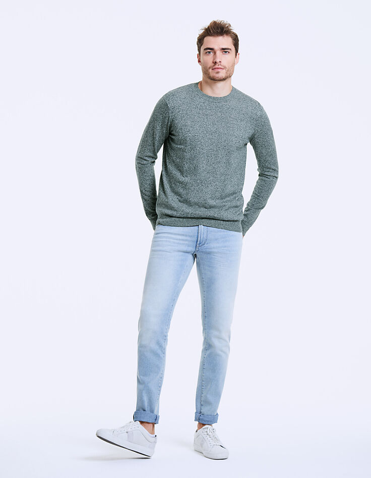 Pull blue green en maille chinée Homme-6 Pull blue green en maille chinée Homme-6