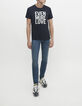 Tee-shirt marine &agrave; message Homme-6