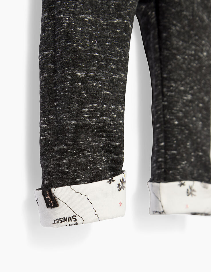 Leggings réversible gris et blanc bébé fille-5