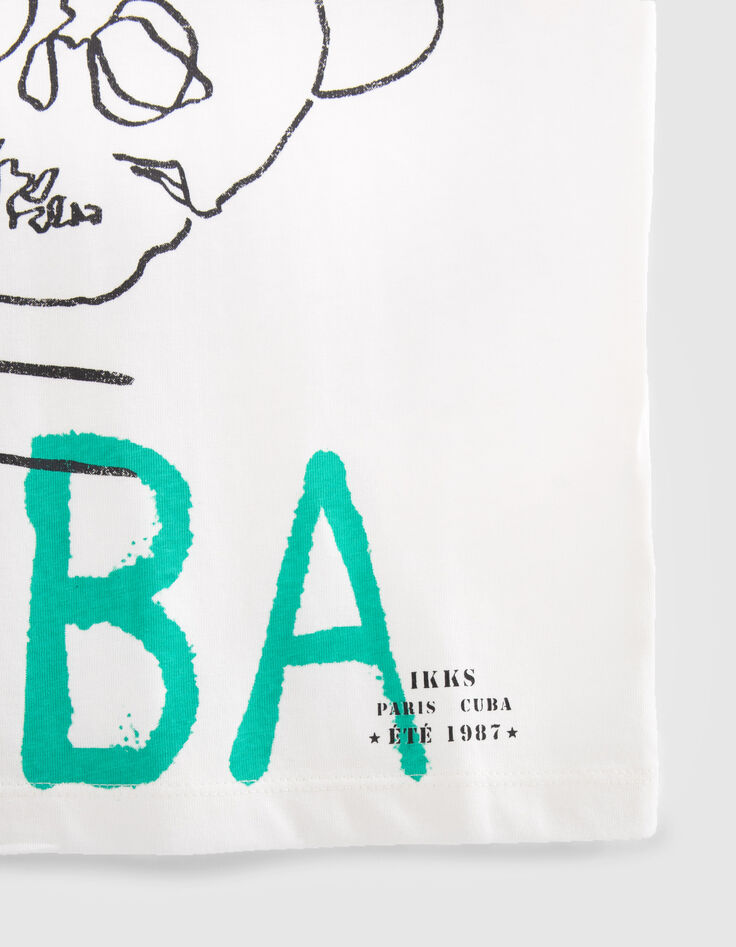 T-shirt blanc coton bio visuel trompettiste gar&ccedil;on-4