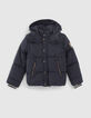 Doudoune navy fourrée à capuche navy garçon-1
