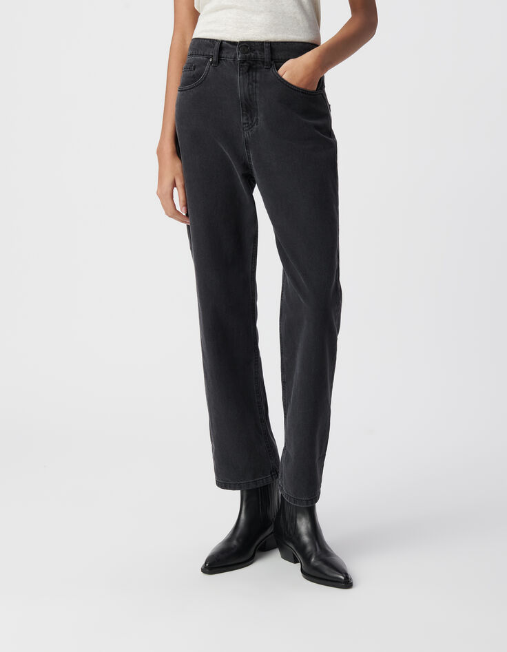 Antraciete maxi boyfriend-jeans voor dames-3