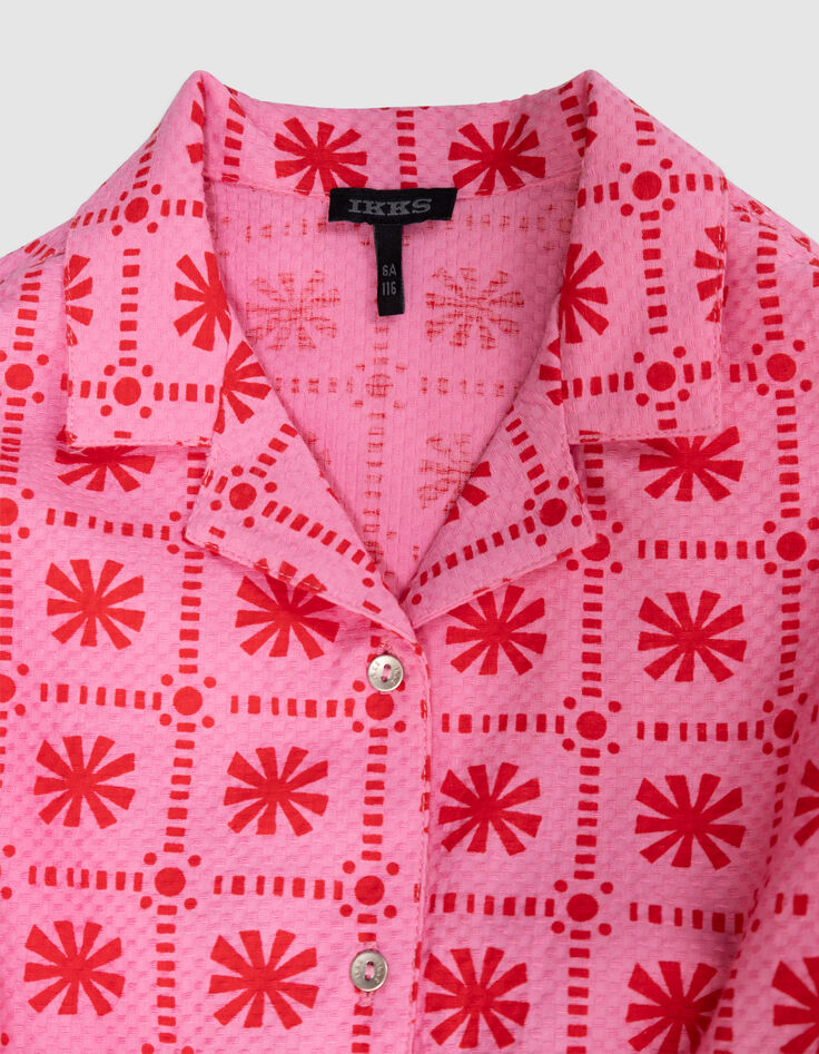 Top sans manches rose imprimé graphique rouge fille-4 Top sans manches rose imprimé graphique rouge fille-4
