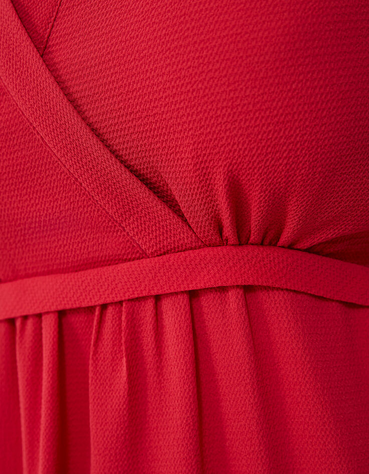 Robe vermillon avec jeu de laçage au dos femme-5