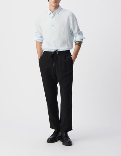 Himmelblaues Herrenhemd im SLIM-Fit, Leinen - IKKS