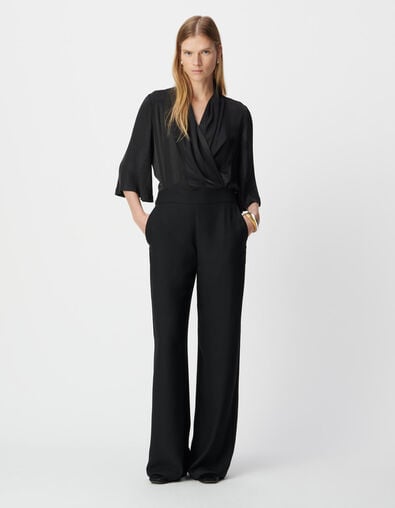Combinaison bi-matière noire avec haut fluide Femme - IKKS