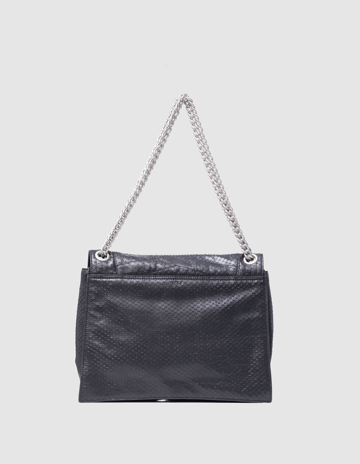 Sac THE noir cuir embossé effet python Taille XL Femme