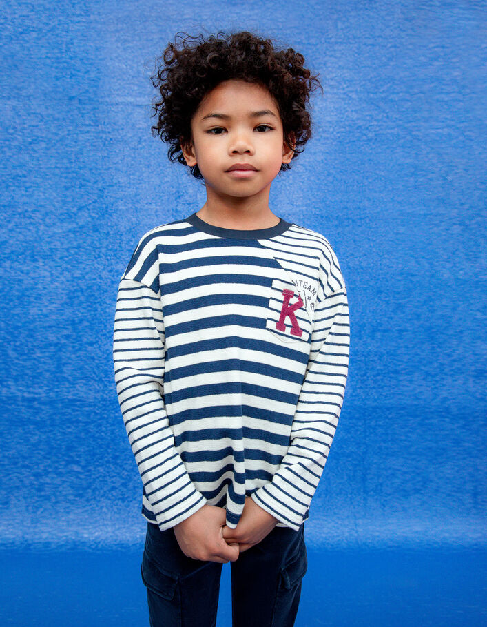 Camiseta marinera azul marino corte asimétrico niño-2