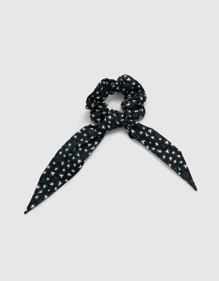 Girl's black leopard print chouchou-foulchie-1 Girl's black leopard print chouchou-foulchie-1