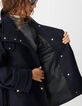 Manteau court marine avec ceinture Femme-3