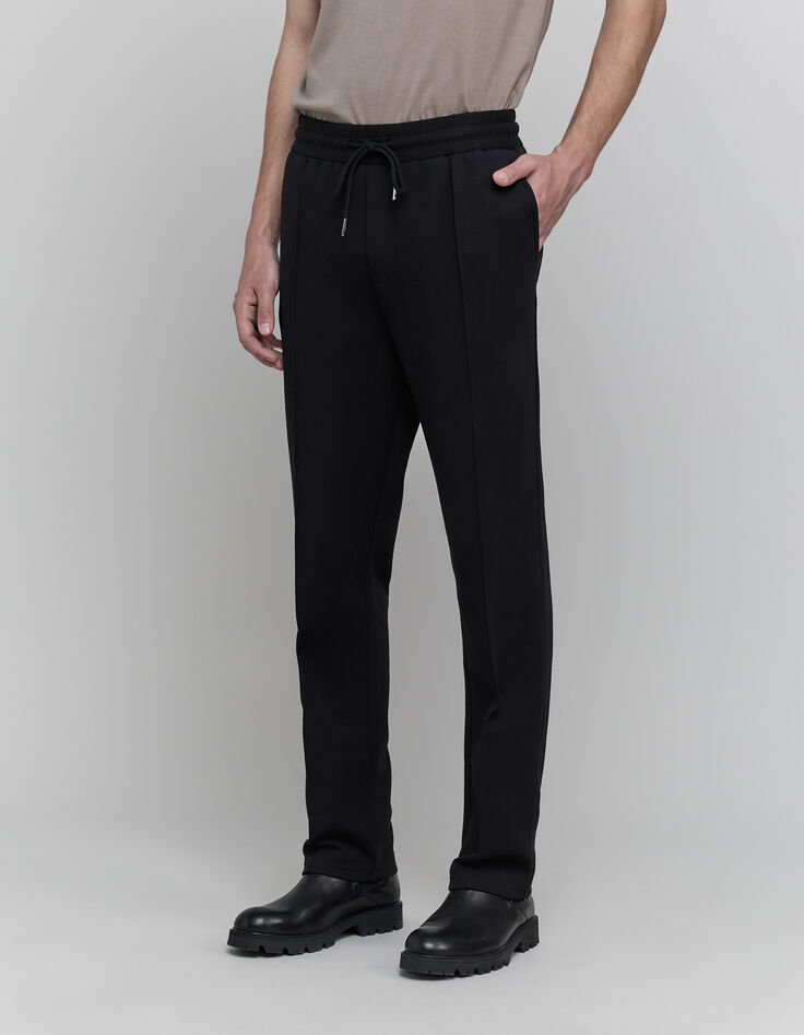 Jogpant noir molleton coutures devant Homme-2