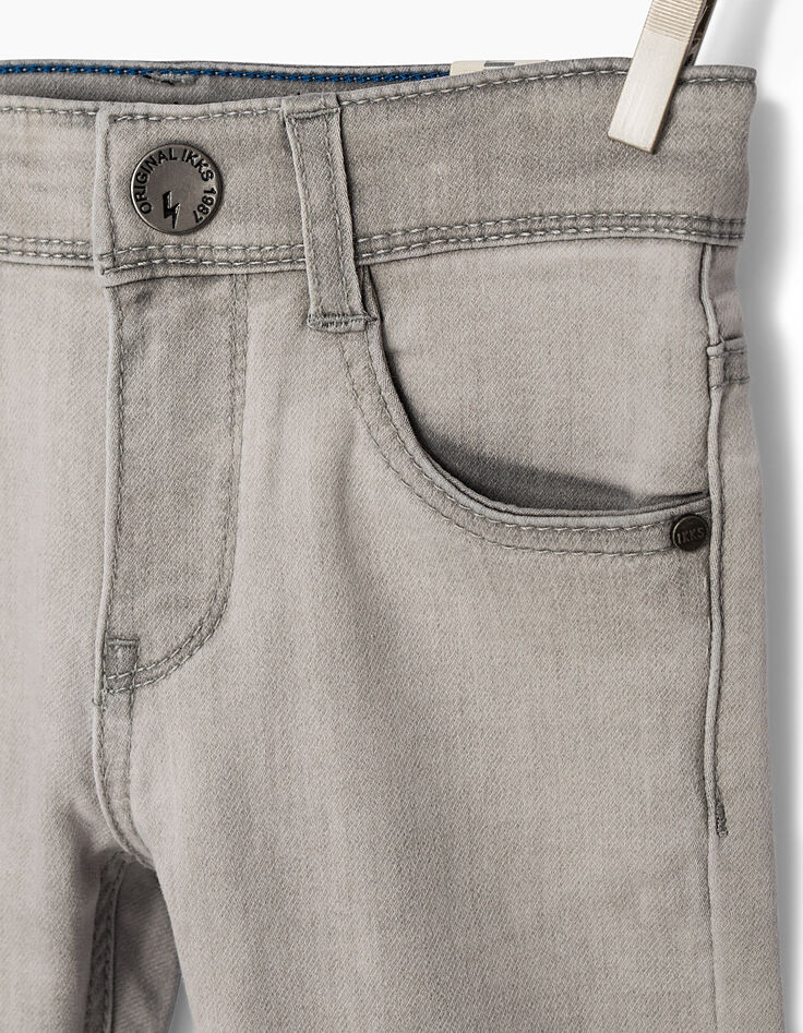Boys’ bleached grey+topstitch on back skinny jeans -3