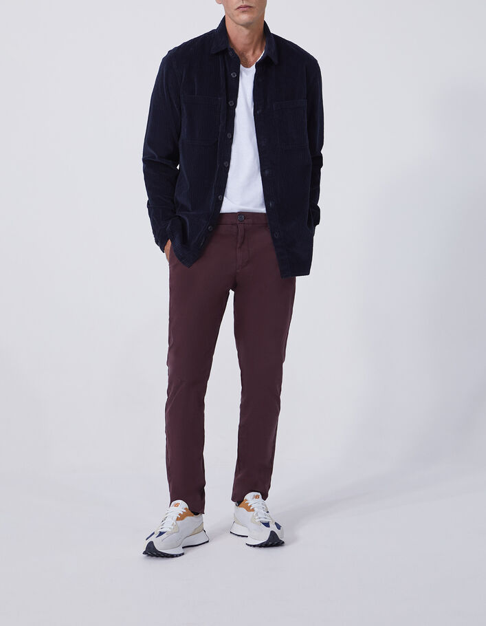 Pantalon chino SLIM burgundy Homme-6