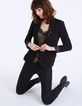 Veste tailleur crêpe col broderies bijoux femme-1
