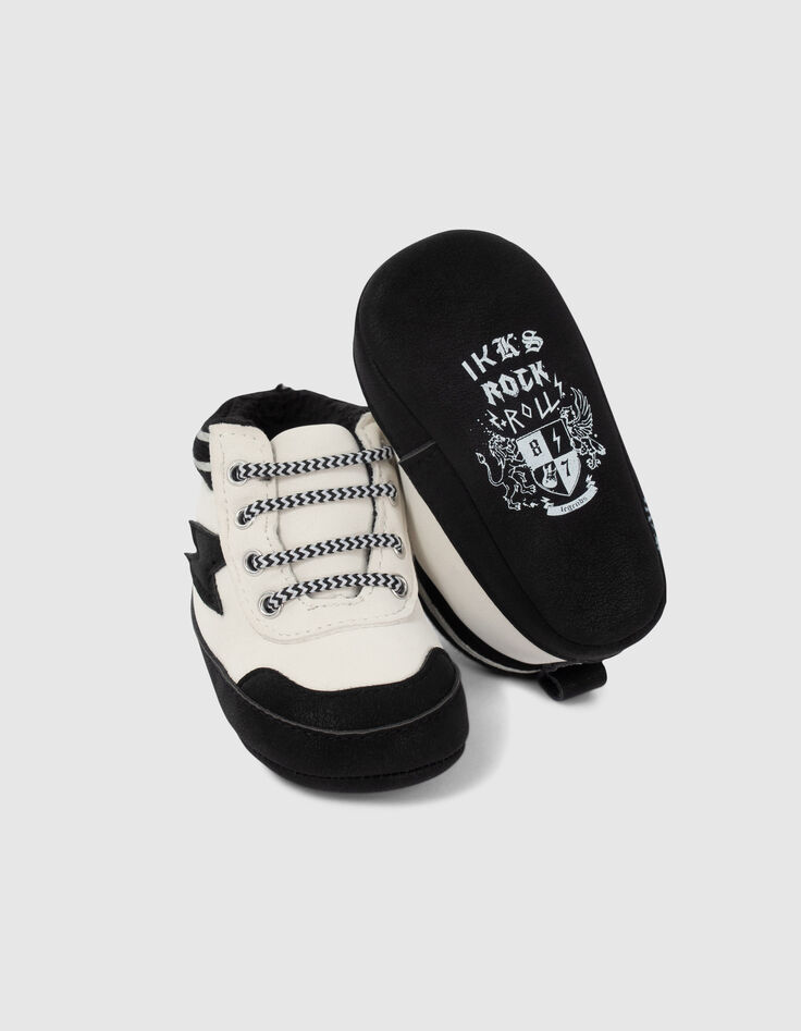 Schwarze Sneakers für Babyjungen mit Blitzmotiven -4