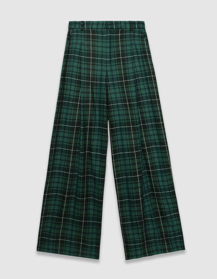 Weite grüne Damenhose mit Karomuster-6 Weite grüne Damenhose mit Karomuster-6