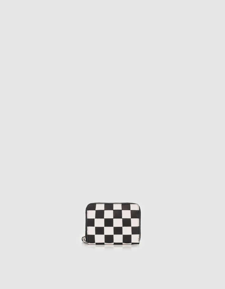 Cartera 1440 mini Compagnon cuero trenzado damero mujer-1