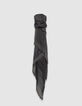 Foulard gris motif rayures marine Homme-1