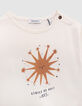 Ecru Bio-Baumwolle Nacht Stern T-Shirt Baby Mädchen-2