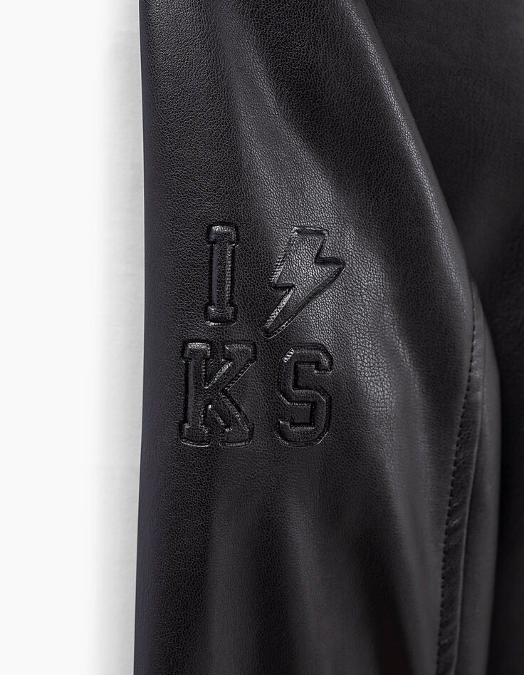 Veste noire esprit motard garçon-6