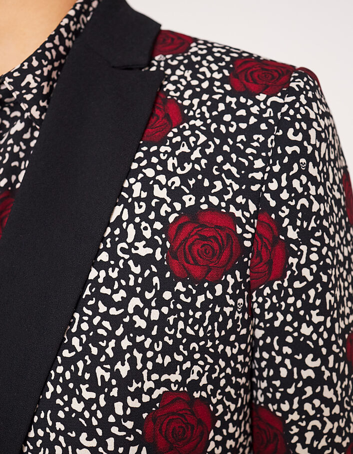 Damenblazer aus Recycling-Chiffon mit rosa Motiv-4