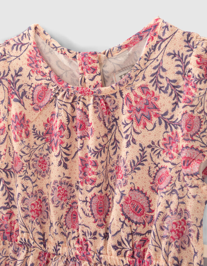 Rosa Kleid mit Paisley-Blumenprint für Babymädchen - IKKS