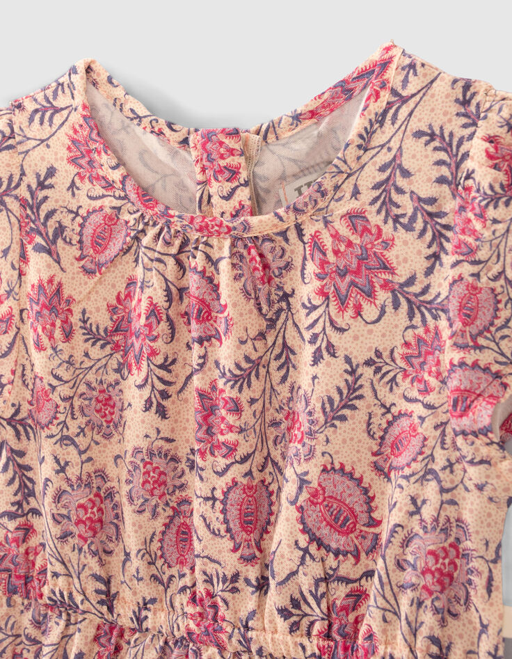 Rosa Kleid mit Paisley-Blumenprint für Babymädchen-4