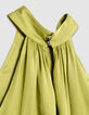 Groen satijnen mouwloze top Dames-9