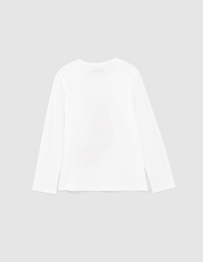 T-shirt blanc cassé visuel lionne-pom pom girl fille-4