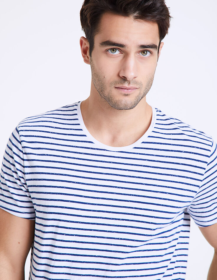 Men's striped dupioni sailor T-shirt-4 Men's striped dupioni sailor T-shirt-4