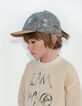 Jeanspet bleach grey geborduurd en beige jongens -6