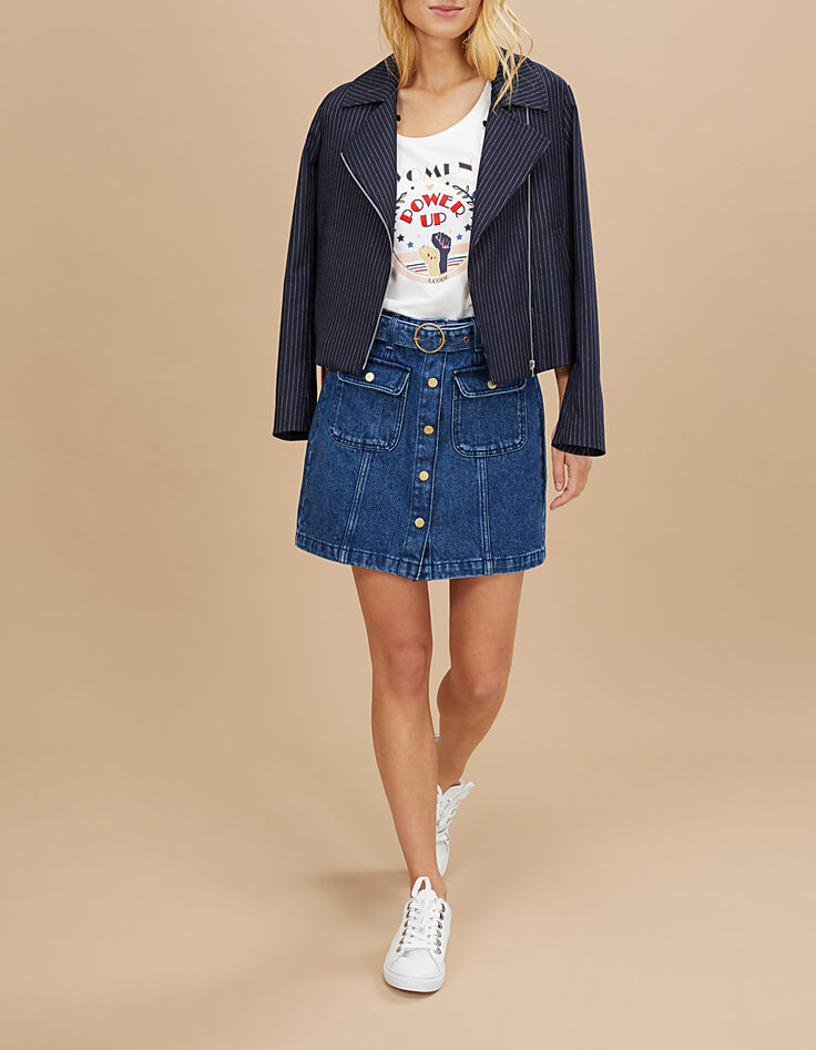 Veste marine à rayures tennis avec capuche I.Code-6