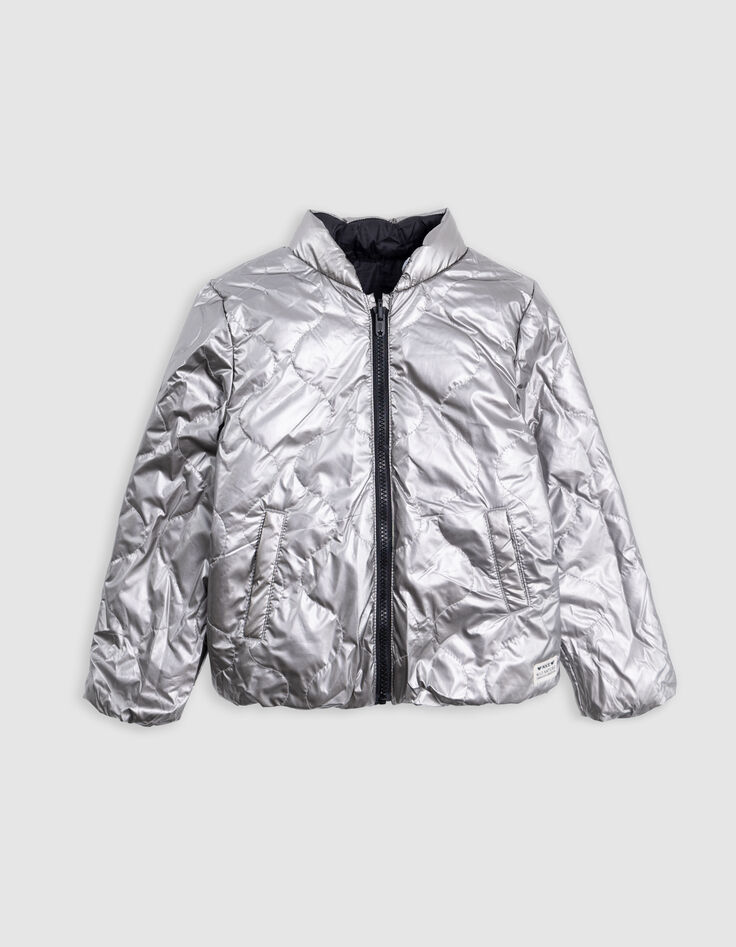 3-in-1-Parka für Mädchen – Khaki und Silber-5