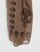 Fular fino caqui calaveras mujer-3
