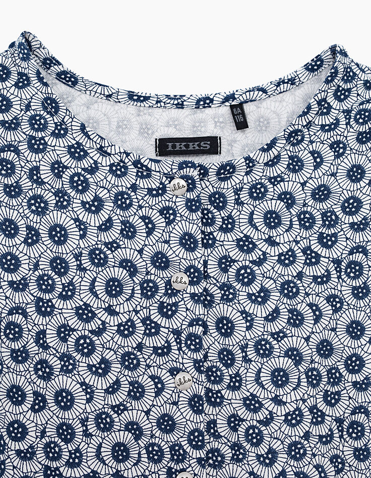 Robe navy imprimé fleurs aquatiques fille-3