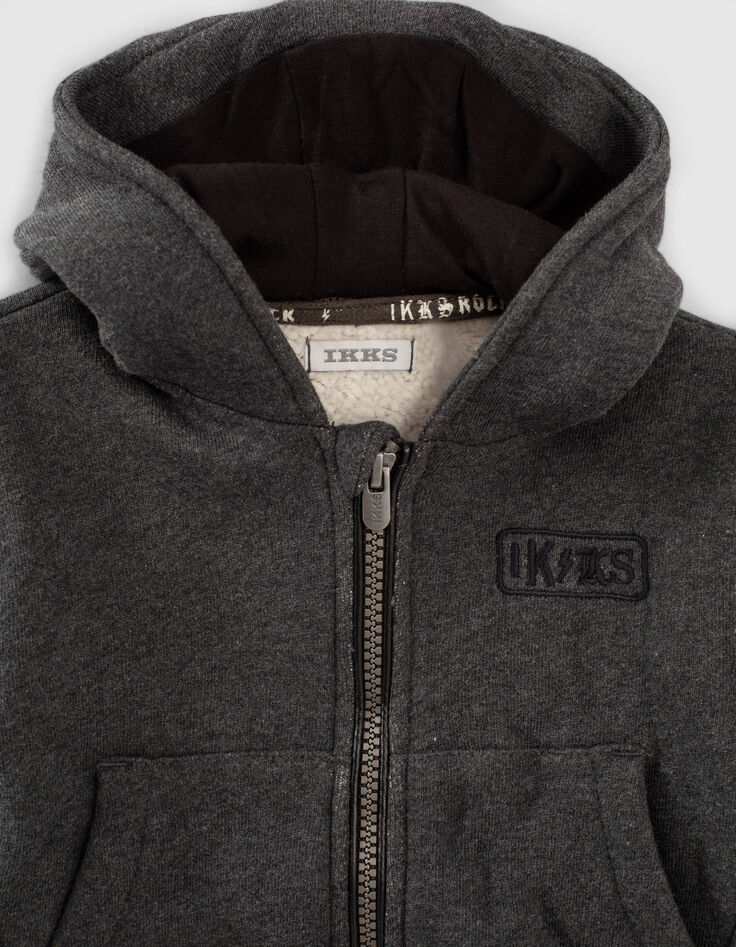 Graue Sweatjacke mit Ritterhelm für Babyjungen -3