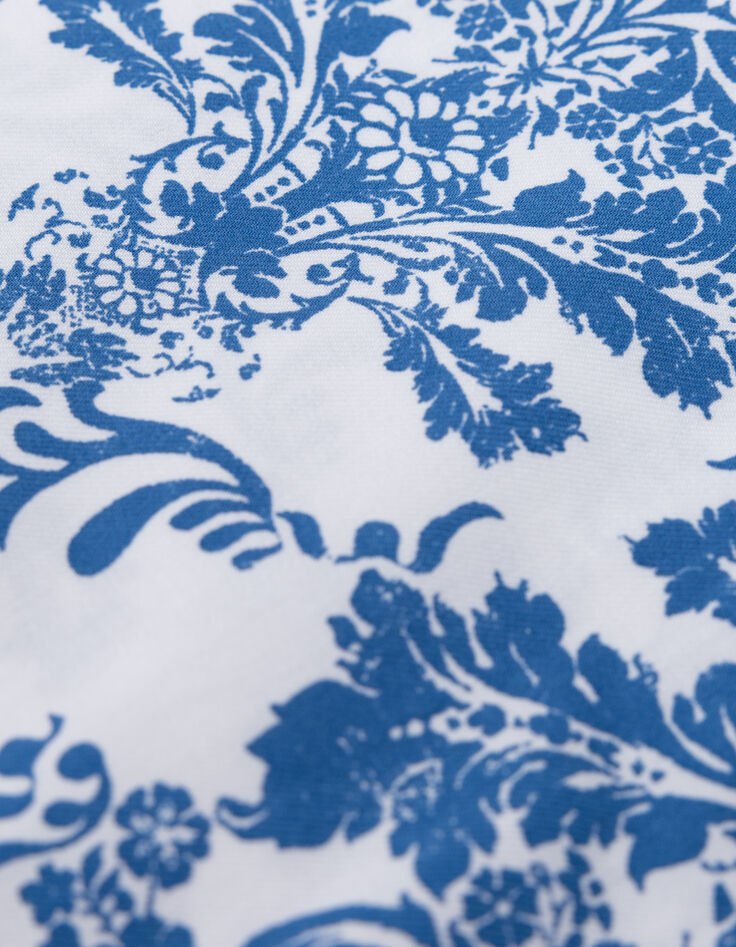 Dames LENZING™ ECOVERO™ blauwe broek met aardewerk print-6