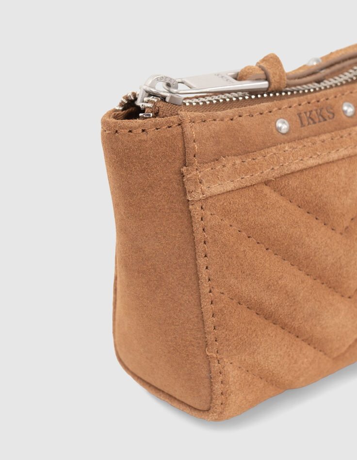Mini trousse 1440 Toy en cuir velours sable Femme-2