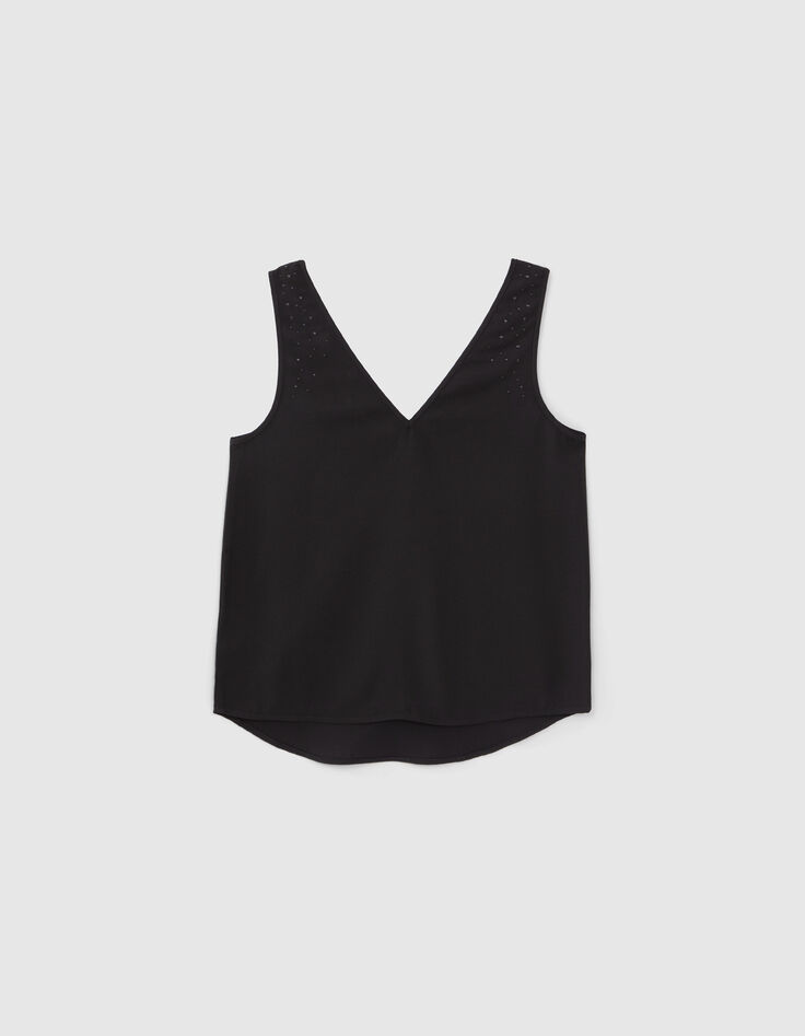 Women’s black recycled studded front/back reversible top-7