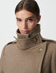 Manteau long beige lainage esprit caban ceintur&eacute; Femme-2