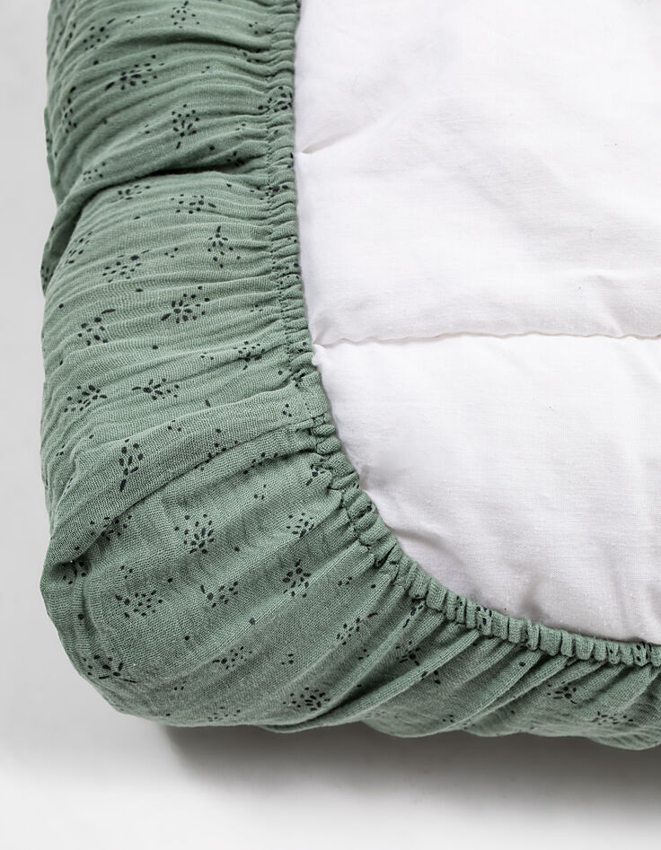 Housse de matelas à langer verte coton bio GABRIELLE PARIS-2 Housse de matelas à langer verte coton bio GABRIELLE PARIS-2