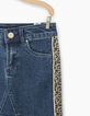 Falda vaquera stone blue y leopardo niña-3