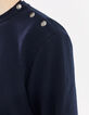 Men’s navy organic waffle sailor-style sweatshirt-4