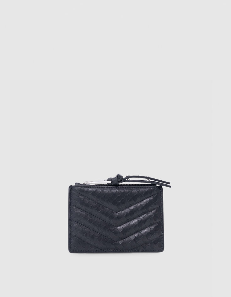 Women's 1440 Banker schwarzes Leder mit Pythonprägung-1