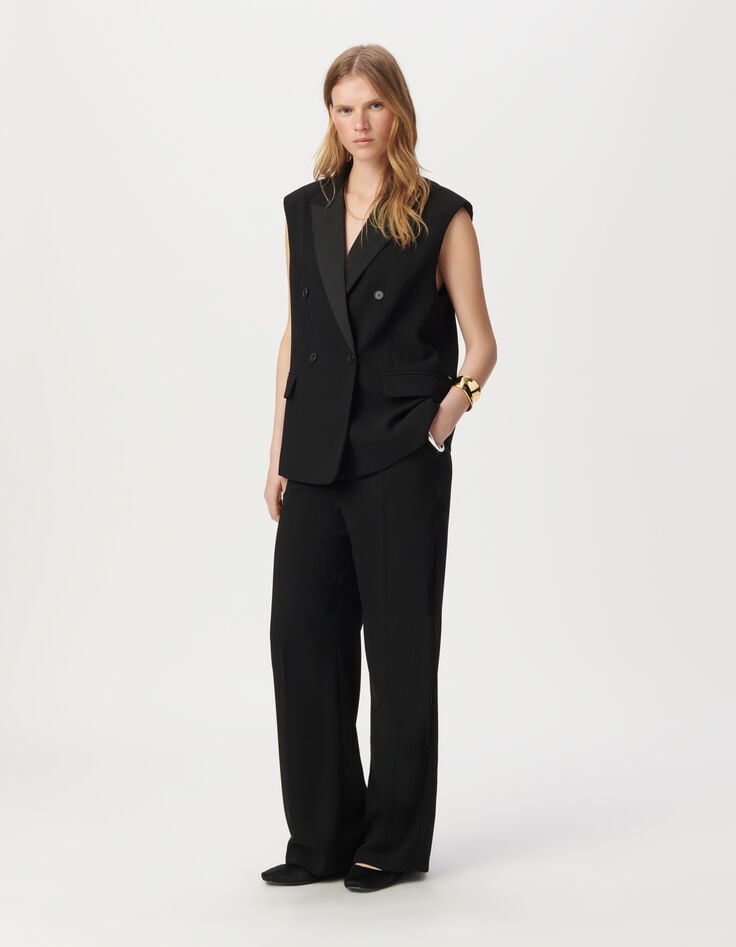 Zwarte blazer gerecycleerd polyester Dames -1 Zwarte blazer gerecycleerd polyester Dames -1