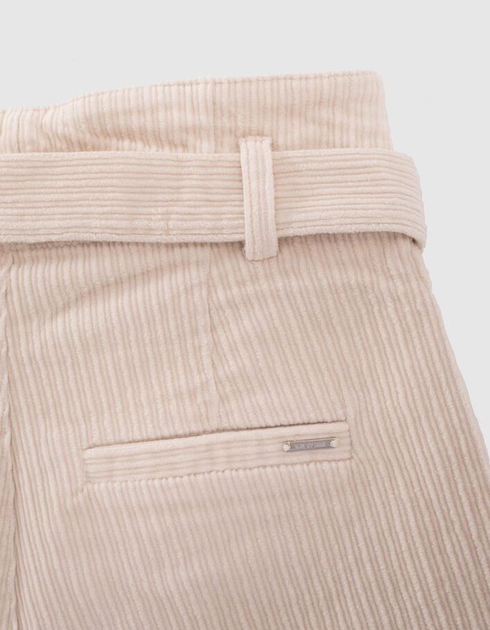 Girls’ vanilla corduroy paperbag shorts - IKKS