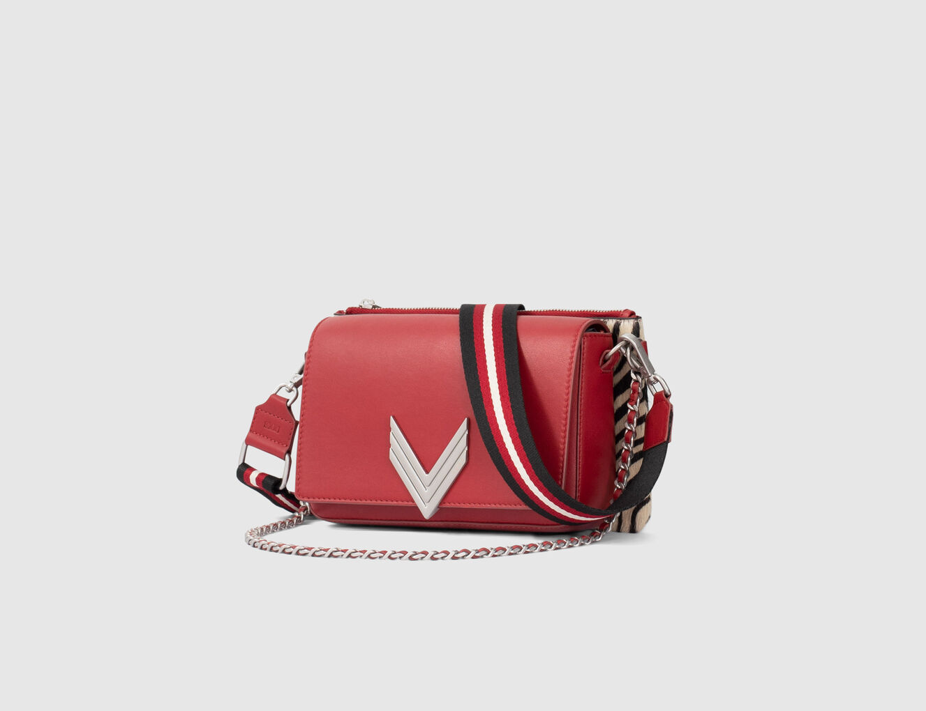 Le 111 Scarlett cuir d'agneau rouge et cuir de vachette pony z&egrave;bre femme - IKKS-2